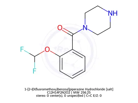Chemical structure of 1-[2-(Difluoromethoxy)benzoyl]piperazine Hydrochloride