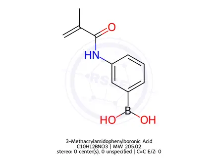 Chemical structure of 3-Methacrylamidophenylboronic Acid