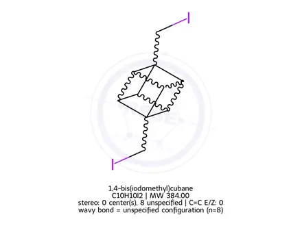 Chemical structure of 1,4-bis(iodomethyl)cubane