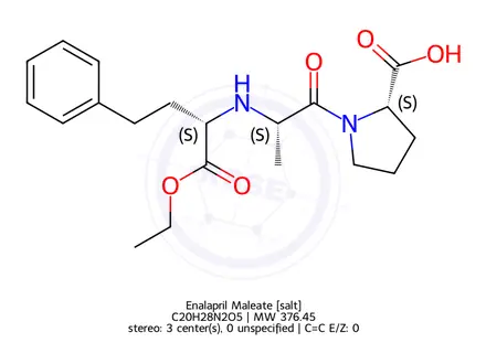 Chemical structure of Enalapril Maleate