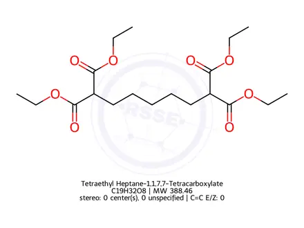 Chemical structure of Tetraethyl Heptane-1,1,7,7-Tetracarboxylate