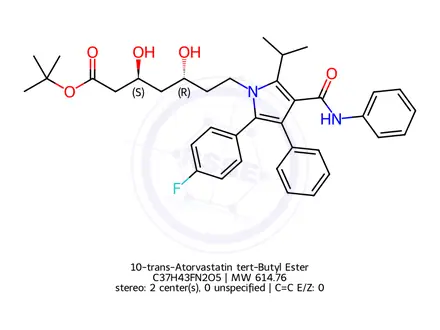 Chemical structure of 10-trans-Atorvastatin tert-Butyl Ester