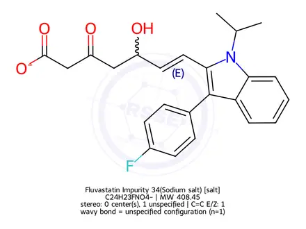 Chemical structure of Fluvastatin Impurity 34(Sodium salt)