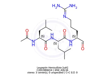 Chemical structure of Leupeptin Hemisulfate