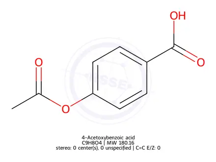 Chemical structure of 4-Acetoxybenzoic acid