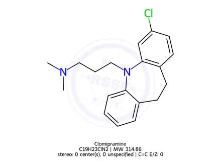 Chemical structure of Clomipramine Hydrochloride