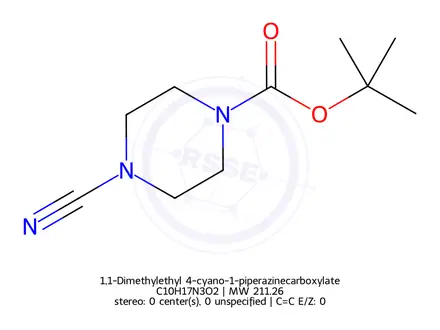 Chemical structure of 1,1-Dimethylethyl 4-cyano-1-piperazinecarboxylate