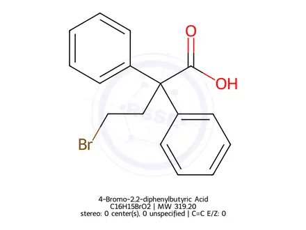 Chemical structure of 4-Bromo-2,2-diphenylbutyric Acid
