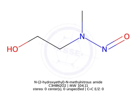 Chemical structure of N-(2-hydroxyethyl)-N-methylnitrous amide