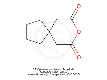 Chemical structure of 1,1-Cyclopentanediacetic Anhydride
