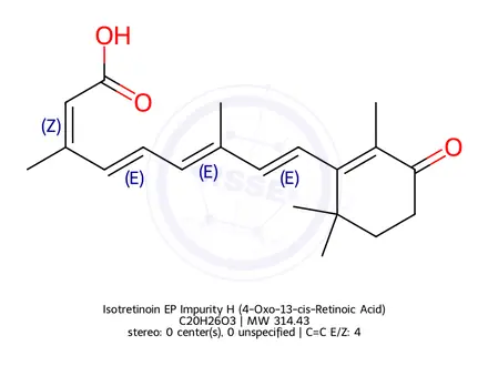 Chemical structure of Isotretinoin EP Impurity H (4-Oxo-13-cis-Retinoic Acid)
