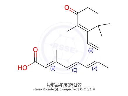 Chemical structure of 4-Oxo-9-cis Retinoic acid