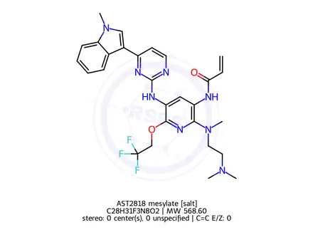 Chemical structure of AST2818 mesylate