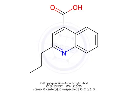 Chemical structure of 2-Propylquinoline-4-carboxylic Acid