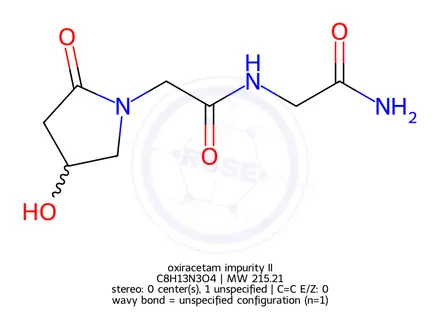 Chemical structure of oxiracetam impurity II