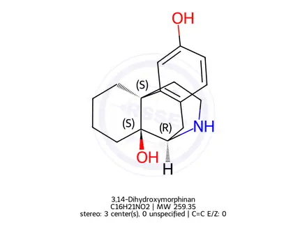 Chemical structure of 3,14-Dihydroxymorphinan