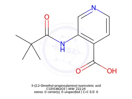 Chemical structure of 3-(2,2-Dimethyl-propinoylamino)-isonicotinic acid
