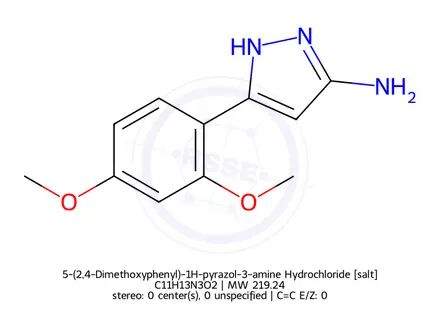 Chemical structure of 5-(2,4-Dimethoxyphenyl)-1H-pyrazol-3-amine Hydrochloride