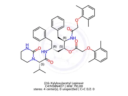 Chemical structure of (2,6-Xylyloxy)acetyl Lopinavir