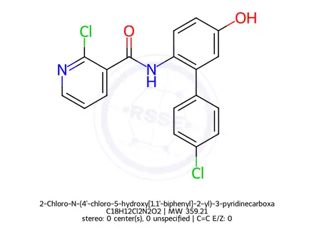Chemical structure of 2-Chloro-N-(4'-chloro-5-hydroxy[1,1'-biphenyl]-2-yl)-3-pyridinecarboxamide