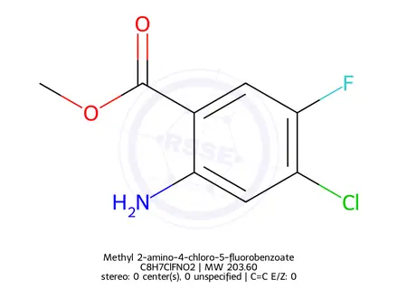 Chemical structure of Methyl 2-amino-4-chloro-5-fluorobenzoate