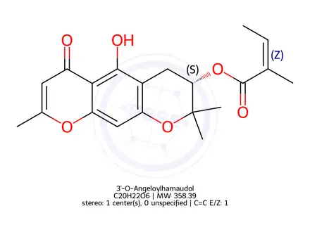 Chemical structure of 3'-O-Angeloylhamaudol