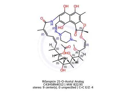 Chemical structure of 25-Deacetyl-21-acetyl Rifampicin