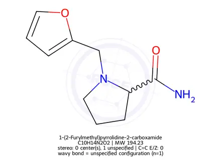 Chemical structure of 1-(2-Furylmethyl)pyrrolidine-2-carboxamide
