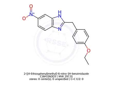Chemical structure of 2-[(4-Ethoxyphenyl)methyl]-6-nitro-1H-benzimidazole