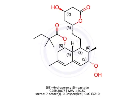Chemical structure of (6S)-Hydroperoxy Simvastatin