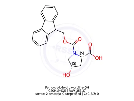 Chemical structure of Fomc-cis-L-hydroxyproline-OH