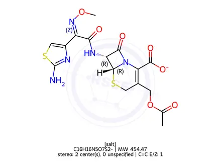 Chemical structure of Cefotaxime sodium