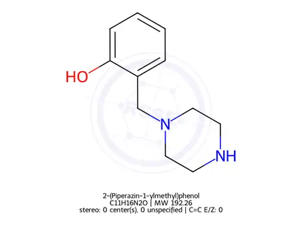Chemical structure of 2-(Piperazin-1-ylmethyl)phenol