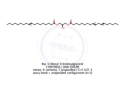 Chemical structure of Rac 1-Oleoyl-3-linoleoylglycerol