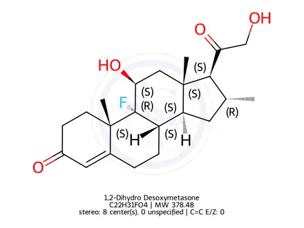 Chemical structure of 1,2-Dihydro Desoxymetasone