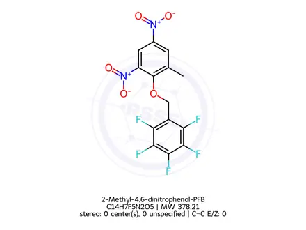 Chemical structure of 2-Methyl-4,6-dinitrophenol-PFB