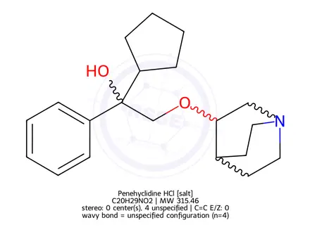 Chemical structure of Penehyclidine HCl