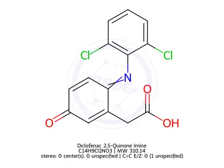 Chemical structure of Diclofenac 2,5-Quinone Imine