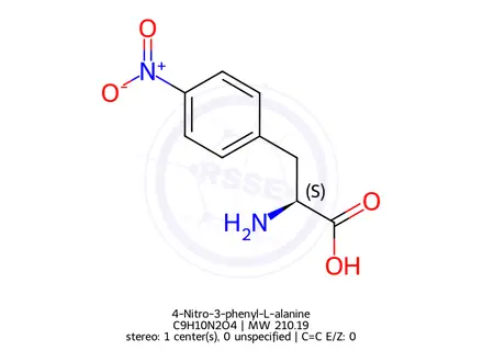 Chemical structure of (S)-2-amino-3-(4-nitrophenyl)propanoic acid