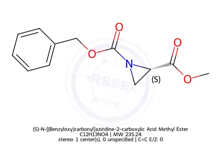 Chemical structure of (S)-N-[(Benzyloxy)carbonyl]aziridine-2-carboxylic Acid Methyl Ester