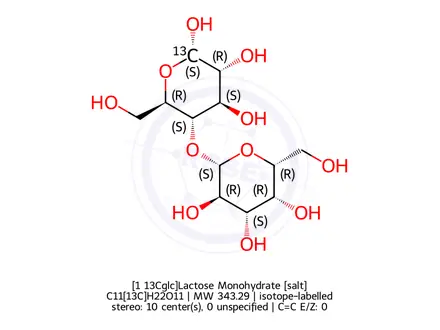 Chemical structure of [1-13Cglc]lactose monohydrate