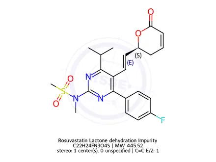 Chemical structure of Rosuvastatin Lactone dehydration Impurity