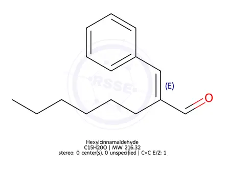 Chemical structure of α-Hexylcinnamaldehyde