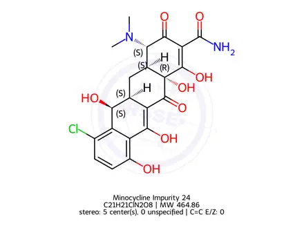 Chemical structure of Demeclocycline hydrochloride,Aureomycin Impurity B(EP)