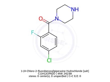 Chemical structure of 1-(4-Chloro-2-fluorobenzoyl)piperazine Hydrochloride