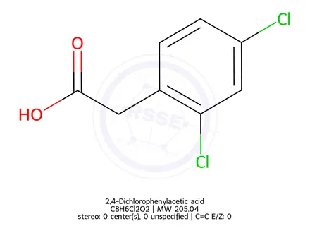 Chemical structure of 2,4-Dichlorophenylacetic acid