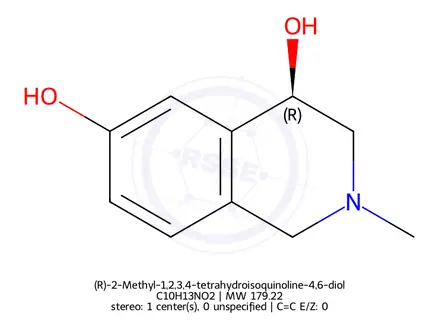 Chemical structure of (R)-2-Methyl-1,2,3,4-tetrahydroisoquinoline-4,6-diol