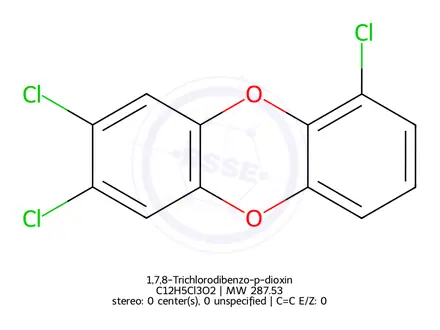Chemical structure of 1,7,8-Trichlorodibenzo-p-dioxin
