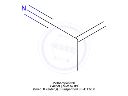 Chemical structure of Methacrylonitrile