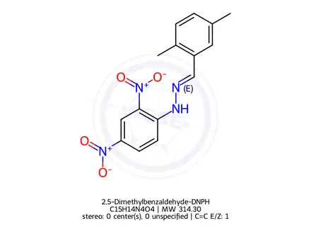 Chemical structure of 2,5-Dimethylbenzaldehyde-DNPH